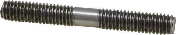Gibraltar - 3/8-16 3" OAL Equal Double Threaded Stud - Stainless Steel, Black Oxide Finish, 1-1/8" Equal Thread Length - Eagle Tool & Supply