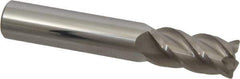 Accupro - 1/2", 4 Flute, Single End, Solid Carbide, 0.03" Corner Radius End Mill - 3" OAL, 40° Helix, Right Hand Flute, 1" LOC, Right Hand Cut - Eagle Tool & Supply