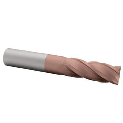 Accupro - 1/2", 4 Flute, Single End, Solid Carbide, 0.06" Corner Radius End Mill - 3" OAL, 40° Helix, Right Hand Flute, 1" LOC, Right Hand Cut - Eagle Tool & Supply