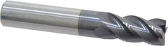 Accupro - 1/2", 4 Flute, Single End, Solid Carbide, 0.02" Corner Radius End Mill - 3" OAL, 40° Helix, Right Hand Flute, 1" LOC, Right Hand Cut - Eagle Tool & Supply