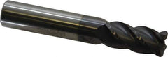 Accupro - 1/2", 4 Flute, Single End, Solid Carbide, 0.06" Corner Radius End Mill - 3" OAL, 40° Helix, Right Hand Flute, 1" LOC, Right Hand Cut - Eagle Tool & Supply