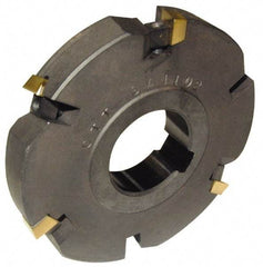 Cutting Tool Technologies - Arbor Hole Connection, 1/2" Cutting Width, 1.03" Depth of Cut, 4" Cutter Diam, 1-1/4" Hole Diam, 5 Tooth Indexable Slotting Cutter - DASC Toolholder, 1312 Insert, Neutral Cutting Direction - Eagle Tool & Supply