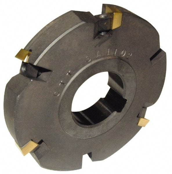 Cutting Tool Technologies - Arbor Hole Connection, 5/16" Cutting Width, 0.53" Depth of Cut, 3" Cutter Diam, 1-1/4" Hole Diam, 4 Tooth Indexable Slotting Cutter - DASC Toolholder, 1215 Insert, Neutral Cutting Direction - Eagle Tool & Supply