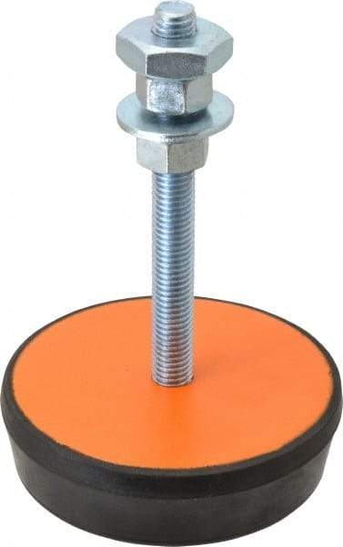 Mason Ind. - 5/8-11 Bolt Thread, 5" Wide Standard Deflection Stud Mount Leveling Pad & Mount - 3,000 Max Lb Capacity, 5" Base Diam - Eagle Tool & Supply