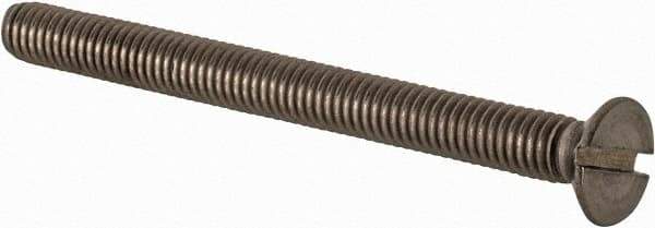 Value Collection - M3.5x0.60 Metric Coarse, 40mm OAL Slotted Drive Machine Screw - Flat Head, Grade 18-8 & A2 Stainless Steel, Uncoated, Without Washer - Eagle Tool & Supply