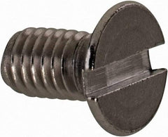 Value Collection - M4x0.70 Metric Coarse, 8mm OAL Slotted Drive Machine Screw - Flat Head, Grade 18-8 & A2 Stainless Steel, Uncoated, Without Washer - Eagle Tool & Supply