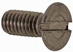 Value Collection - M4x0.70 Metric Coarse, 10mm OAL Slotted Drive Machine Screw - Flat Head, Grade 18-8 & A2 Stainless Steel, Uncoated, Without Washer - Eagle Tool & Supply