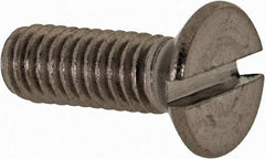 Value Collection - M4x0.70 Metric Coarse, 12mm OAL Slotted Drive Machine Screw - Flat Head, Grade 18-8 & A2 Stainless Steel, Uncoated, Without Washer - Eagle Tool & Supply