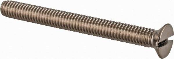 Value Collection - M4x0.70 Metric Coarse, 40mm OAL Slotted Drive Machine Screw - Flat Head, Grade 18-8 & A2 Stainless Steel, Uncoated, Without Washer - Eagle Tool & Supply