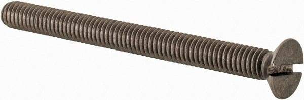 Value Collection - M4x0.70 Metric Coarse, 45mm OAL Slotted Drive Machine Screw - Flat Head, Grade 18-8 & A2 Stainless Steel, Uncoated, Without Washer - Eagle Tool & Supply