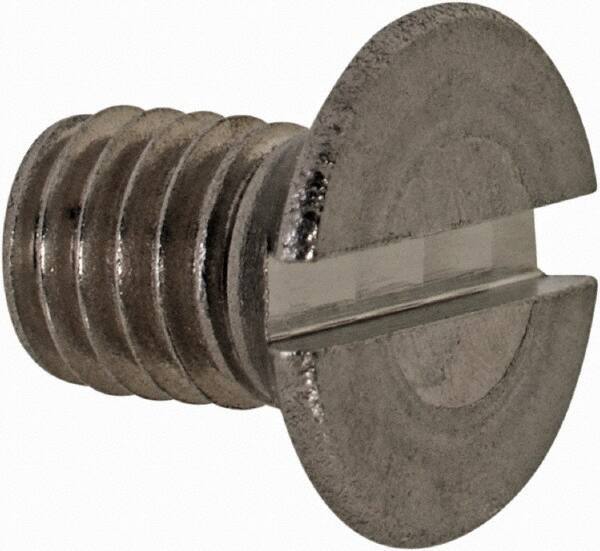 Value Collection - M5x0.80 Metric Coarse, 8mm OAL Slotted Drive Machine Screw - Flat Head, Grade 18-8 & A2 Stainless Steel, Uncoated, Without Washer - Eagle Tool & Supply