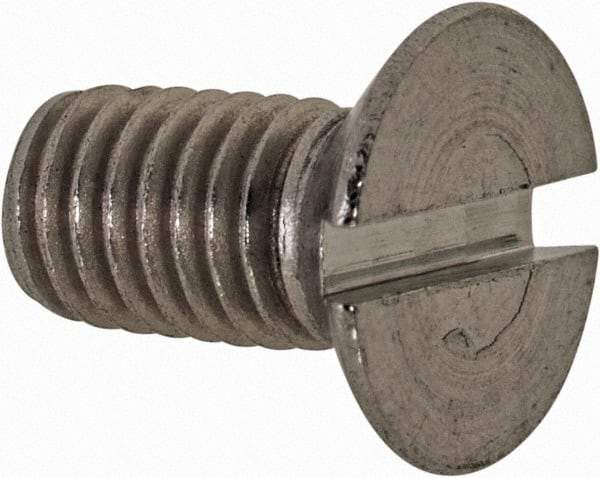 Value Collection - M5x0.80 Metric Coarse, 10mm OAL Slotted Drive Machine Screw - Flat Head, Grade 18-8 & A2 Stainless Steel, Uncoated, Without Washer - Eagle Tool & Supply