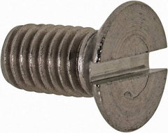Value Collection - M5x0.80 Metric Coarse, 10mm OAL Slotted Drive Machine Screw - Flat Head, Grade 18-8 & A2 Stainless Steel, Uncoated, Without Washer - Eagle Tool & Supply