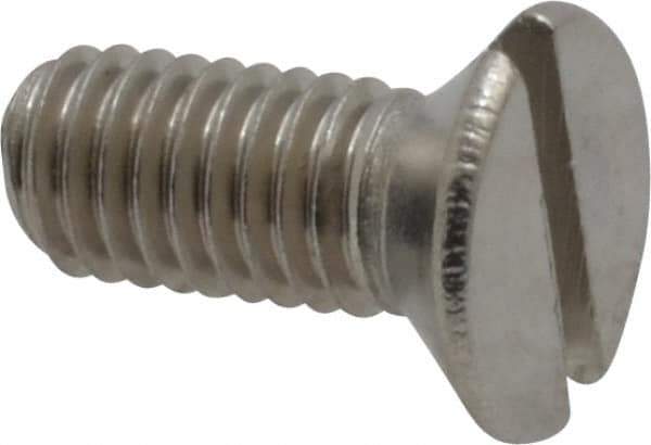 Value Collection - M5x0.80 Metric Coarse, 12mm OAL Slotted Drive Machine Screw - Flat Head, Grade 18-8 & A2 Stainless Steel, Uncoated, Without Washer - Eagle Tool & Supply