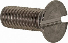 Value Collection - M5x0.80 Metric Coarse, 14mm OAL Slotted Drive Machine Screw - Flat Head, Grade 18-8 & A2 Stainless Steel, Uncoated, Without Washer - Eagle Tool & Supply