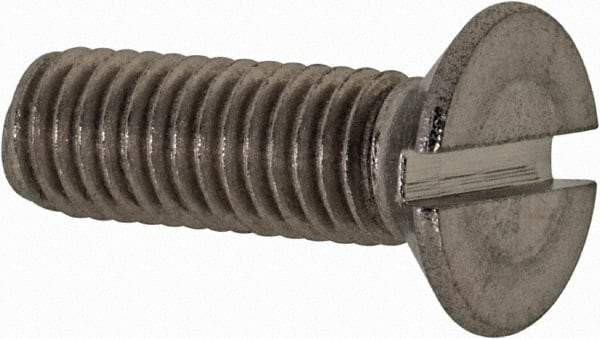 Value Collection - M5x0.80 Metric Coarse, 16mm OAL Slotted Drive Machine Screw - Flat Head, Grade 18-8 & A2 Stainless Steel, Uncoated, Without Washer - Eagle Tool & Supply