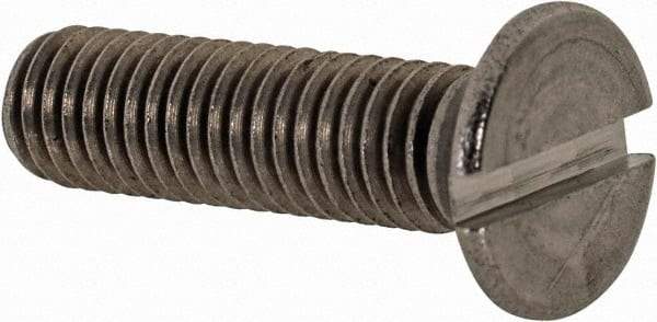Value Collection - M5x0.80 Metric Coarse, 20mm OAL Slotted Drive Machine Screw - Flat Head, Grade 18-8 & A2 Stainless Steel, Uncoated, Without Washer - Eagle Tool & Supply