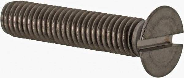 Value Collection - M5x0.80 Metric Coarse, 25mm OAL Slotted Drive Machine Screw - Flat Head, Grade 18-8 & A2 Stainless Steel, Uncoated, Without Washer - Eagle Tool & Supply