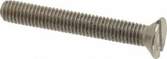 Value Collection - M5x0.80 Metric Coarse, 35mm OAL Slotted Drive Machine Screw - Flat Head, Grade 18-8 & A2 Stainless Steel, Uncoated, Without Washer - Eagle Tool & Supply