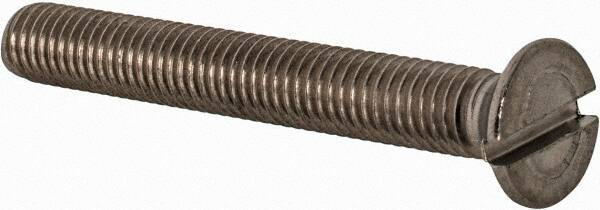 Value Collection - M5x0.80 Metric Coarse, 40mm OAL Slotted Drive Machine Screw - Flat Head, Grade 18-8 & A2 Stainless Steel, Uncoated, Without Washer - Eagle Tool & Supply