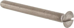 Value Collection - M5x0.80 Metric Coarse, 50mm OAL Slotted Drive Machine Screw - Flat Head, Grade 18-8 & A2 Stainless Steel, Uncoated, Without Washer - Eagle Tool & Supply