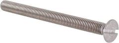 Value Collection - M5x0.80 Metric Coarse, 60mm OAL Slotted Drive Machine Screw - Flat Head, Grade 18-8 & A2 Stainless Steel, Uncoated, Without Washer - Eagle Tool & Supply