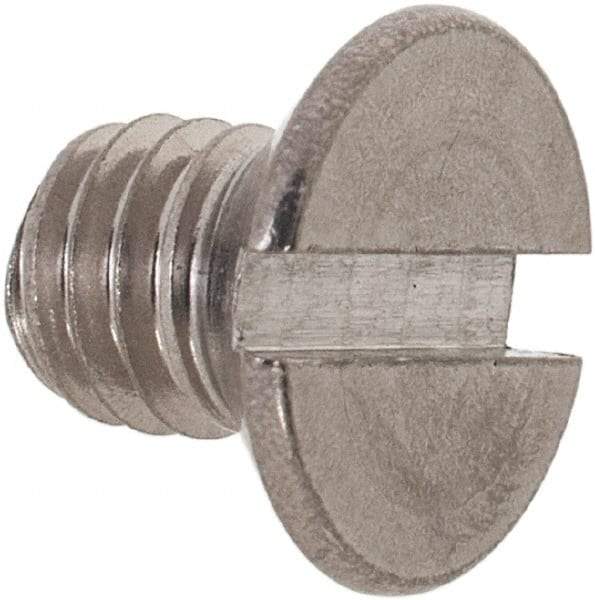 Value Collection - M6x1.00 Metric Coarse, 8mm OAL Slotted Drive Machine Screw - Flat Head, Grade 18-8 & A2 Stainless Steel, Uncoated, Without Washer - Eagle Tool & Supply