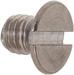 Value Collection - M6x1.00 Metric Coarse, 8mm OAL Slotted Drive Machine Screw - Flat Head, Grade 18-8 & A2 Stainless Steel, Uncoated, Without Washer - Eagle Tool & Supply