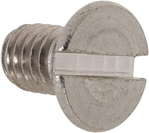 Value Collection - M6x1.00 Metric Coarse, 10mm OAL Slotted Drive Machine Screw - Flat Head, Grade 18-8 & A2 Stainless Steel, Uncoated, Without Washer - Eagle Tool & Supply