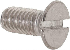 Value Collection - M6x1.00 Metric Coarse, 14mm OAL Slotted Drive Machine Screw - Flat Head, Grade 18-8 & A2 Stainless Steel, Uncoated, Without Washer - Eagle Tool & Supply