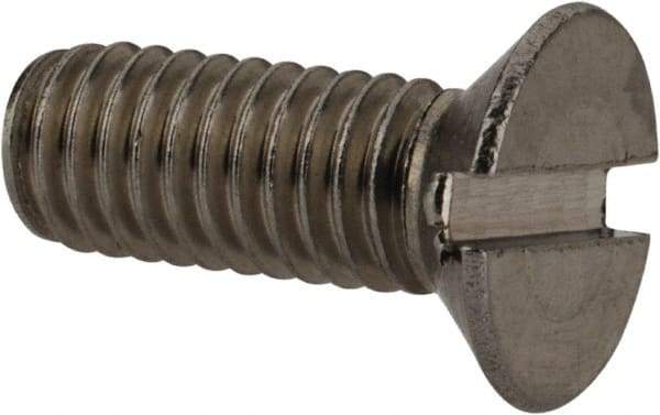 Value Collection - M6x1.00 Metric Coarse, 16mm OAL Slotted Drive Machine Screw - Flat Head, Grade 18-8 & A2 Stainless Steel, Uncoated, Without Washer - Eagle Tool & Supply
