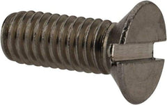 Value Collection - M6x1.00 Metric Coarse, 16mm OAL Slotted Drive Machine Screw - Flat Head, Grade 18-8 & A2 Stainless Steel, Uncoated, Without Washer - Eagle Tool & Supply