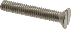 Value Collection - M6x1.00 Metric Coarse, 35mm OAL Slotted Drive Machine Screw - Flat Head, Grade 18-8 & A2 Stainless Steel, Uncoated, Without Washer - Eagle Tool & Supply