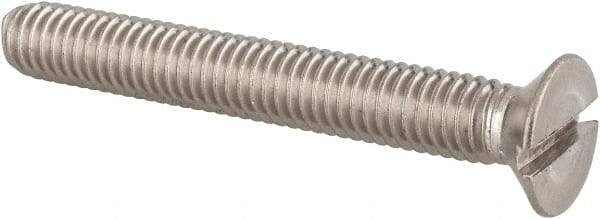Value Collection - M6x1.00 Metric Coarse, 45mm OAL Slotted Drive Machine Screw - Flat Head, Grade 18-8 & A2 Stainless Steel, Uncoated, Without Washer - Eagle Tool & Supply