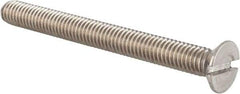 Value Collection - M6x1.00 Metric Coarse, 60mm OAL Slotted Drive Machine Screw - Flat Head, Grade 18-8 & A2 Stainless Steel, Uncoated, Without Washer - Eagle Tool & Supply
