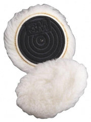 3M - 5-1/4" Diam Wool Bonnet Pad - 15/16" Pile, Hook & Loop Attachment - Eagle Tool & Supply