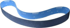 Norton - 2-1/2" Wide x 60" OAL, 80 Grit, Zirconia Alumina Abrasive Belt - Zirconia Alumina, Medium, Coated, X Weighted Cloth Backing, Series R823 - Eagle Tool & Supply