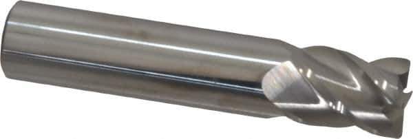 Accupro - 1/2", 4 Flute, Single End, Solid Carbide, 0.02" Corner Radius End Mill - 2-1/2" OAL, 40° Helix, Right Hand Flute, 5/8" LOC, Right Hand Cut - Eagle Tool & Supply