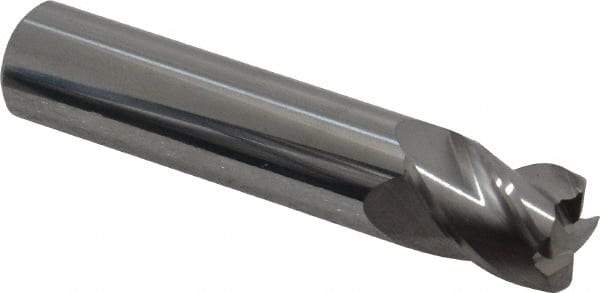 Accupro - 1/2", 4 Flute, Single End, Solid Carbide, 0.06" Corner Radius End Mill - 2-1/2" OAL, 40° Helix, Right Hand Flute, 5/8" LOC, Right Hand Cut - Eagle Tool & Supply