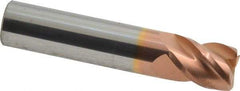 Accupro - 1/2", 4 Flute, Single End, Solid Carbide, 0.02" Corner Radius End Mill - 2-1/2" OAL, 40° Helix, Right Hand Flute, 5/8" LOC, Right Hand Cut - Eagle Tool & Supply