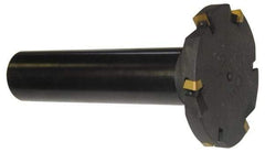 Cutting Tool Technologies - Shank Connection, 5/16" Cutting Width, 1.37" Depth of Cut, 4" Cutter Diam, 5 Tooth Indexable Slotting Cutter - 1-1/4" Shank Diam, DSSC Toolholder, 1215 Insert, Right Hand Cutting Direction - Eagle Tool & Supply