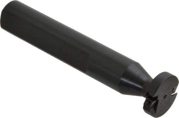 Cutting Tool Technologies - Shank Connection, 1/4" Cutting Width, 1/4" Depth of Cut, 1" Cutter Diam, 1 Tooth Indexable Slotting Cutter - 3/4" Shank Diam, DSSC Toolholder, 1215 Insert, Neutral Cutting Direction - Eagle Tool & Supply