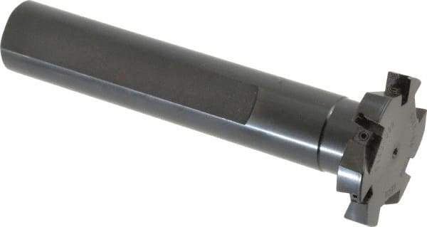 Cutting Tool Technologies - Shank Connection, 3/8" Cutting Width, 1/2" Depth of Cut, 2" Cutter Diam, 3 Tooth Indexable Slotting Cutter - 1" Shank Diam, DSSC Toolholder, 1312 Insert, Right Hand Cutting Direction - Eagle Tool & Supply