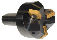Cutting Tool Technologies - 45° Lead Angle, 2-1/2" Max Cut Diam, 2-1/2" Min Cut Diam, 0.48" Max Depth of Cut, Indexable Chamfer and Angle End Mill - 3 Inserts, CNMG 643 Insert Style, 4" Overall Length, Straight Shank, 45° Included Angle - Eagle Tool & Supply