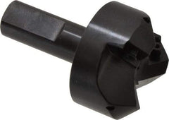 Cutting Tool Technologies - 45° Lead Angle, 1-1/2" Max Cut Diam, 1-1/2" Min Cut Diam, 0.32" Max Depth of Cut, Indexable Chamfer and Angle End Mill - 3 Inserts, CNMG 432 Insert Style, 3-1/4" Overall Length, Straight Shank, 45° Included Angle - Eagle Tool & Supply