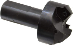 Cutting Tool Technologies - 45° Lead Angle, 1-1/2" Max Cut Diam, 1-1/2" Min Cut Diam, 0.32" Max Depth of Cut, Indexable Chamfer and Angle End Mill - 3 Inserts, CNMG 432 Insert Style, 3-1/2" Overall Length, Straight Shank, 45° Included Angle - Eagle Tool & Supply