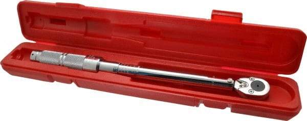 Proto - 1/2" Drive Micrometer Type Ratchet Head Torque Wrench - 21 N/m to 116 N/m Torque, 15-1/2" OAL, 0.68 N/m Graduation, Ratchet Head - Eagle Tool & Supply