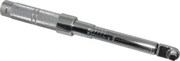 Proto - 3/8" Drive Micrometer Fixed Head Torque Wrench - 40 In/Lb to 200 In/Lb Torque, 11-45/64" OAL, 0.11 N/m Graduation, Ratchet Head - Eagle Tool & Supply