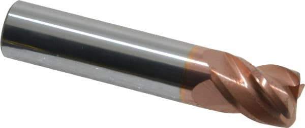 Accupro - 1/2", 4 Flute, Single End, Solid Carbide, 0.045" Corner Radius End Mill - 2-1/2" OAL, 40° Helix, Right Hand Flute, 5/8" LOC, Right Hand Cut - Eagle Tool & Supply