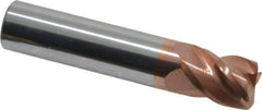 Accupro - 1/2", 4 Flute, Single End, Solid Carbide, 0.045" Corner Radius End Mill - 2-1/2" OAL, 40° Helix, Right Hand Flute, 5/8" LOC, Right Hand Cut - Eagle Tool & Supply